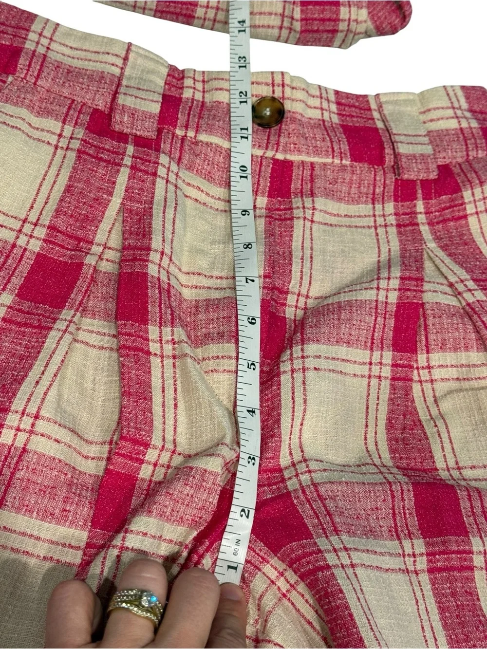Sezane THÉOPHILE TROUSERS + TOMBOY SHIRT SET Linen In Pink White Check Sz38 US M